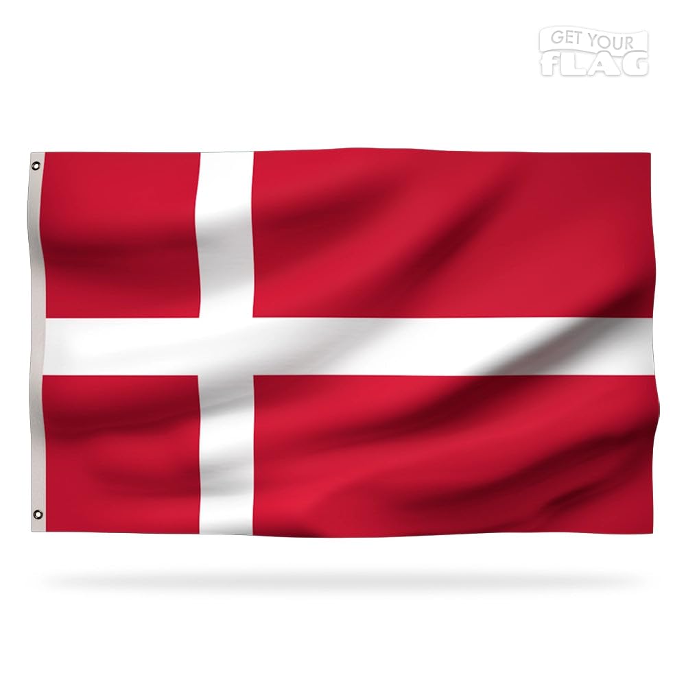 Premium Denmark Flag 150x90cm - Very Resistant and Excellent Quality Danish flag with 2 metal eyelets - Be proud of your colors ! — image 1