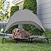 Best Choice Products Outdoor Raised Mesh Cot Cooling Dog Pet Bed for Camping, Beach, 36in, Gray, w/Removable Canopy, Travel Bagthumb 1