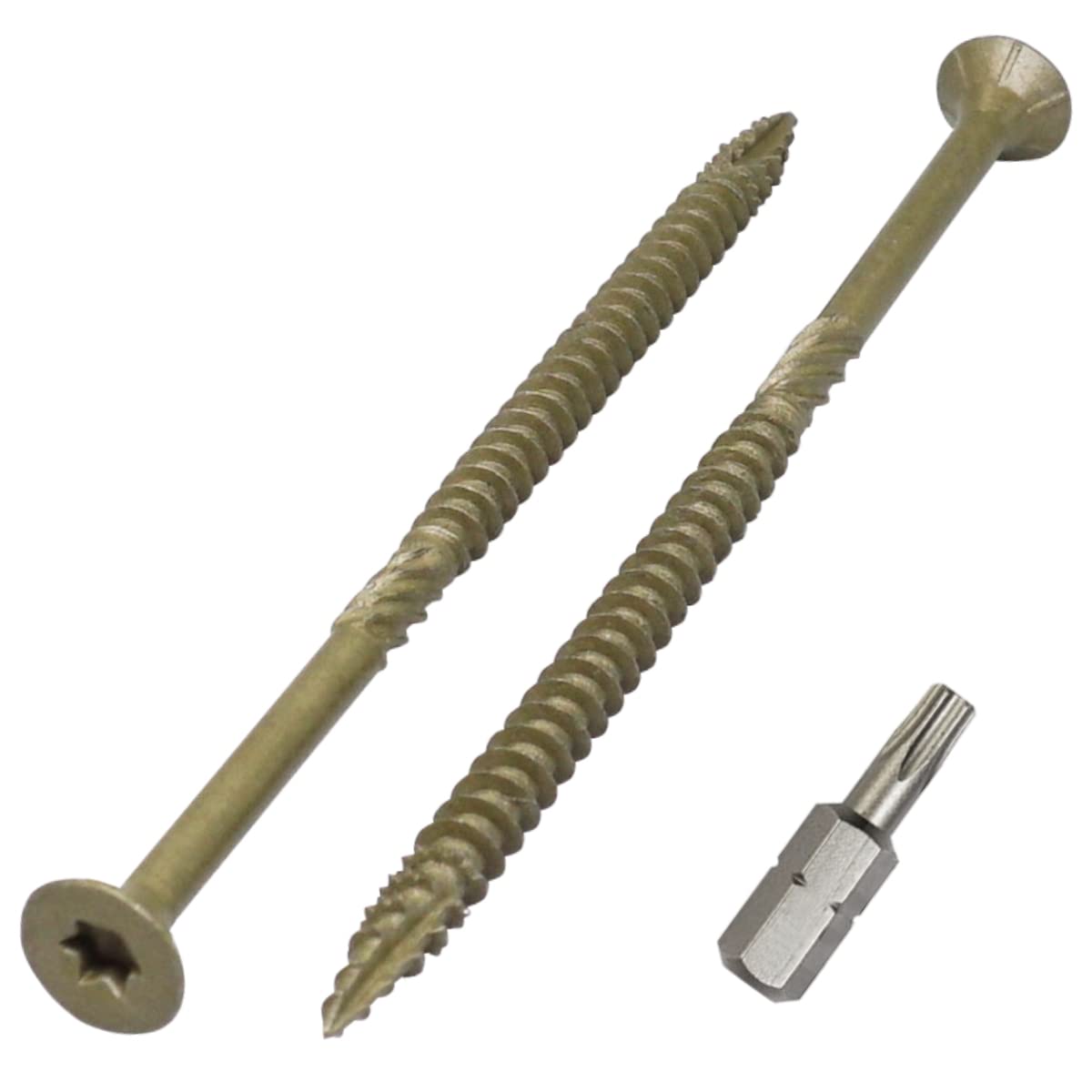 SKIR'CO (Pack of 50 pcs) Green Anti-corrosion Finish 5.0 x 100 mm Timber Decking Screws, Wood Screws, Type 17, Countersunk Torx Head
