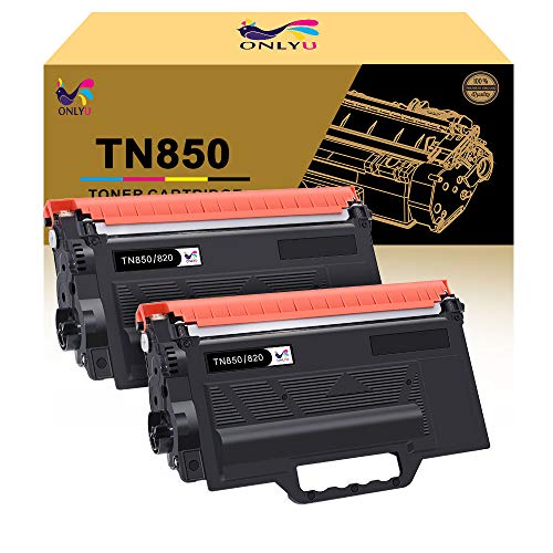 ONLYU Compatible Toner Cartridge Replacement for Brother TN850 TN820 TN880 TN-850 TN-820 TN-880 (Black, 2-Pack)