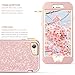 iPhone 8 Case, iPhone 7 Case, iPhone 6/6s Case(Not Plus), Tobomoco Bling Sparkle Glitter Slim Shockproof Drop Protection 3 in 1 Hybrid Hard PC Soft TPU Bumper Protective Case for Women Cute Rose Gold