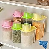 Vivian 1.9L Plastic Transparent Kitchen Food Cereal Grain Bean Rice Storage Container Box Case (Yellow)