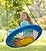 HearthSong 32-Inch FunShine Round Bungee Swing With Adjustable Soft Nylon Seat and Sturdy Steel Frame, Holds Up To 200 lbs.