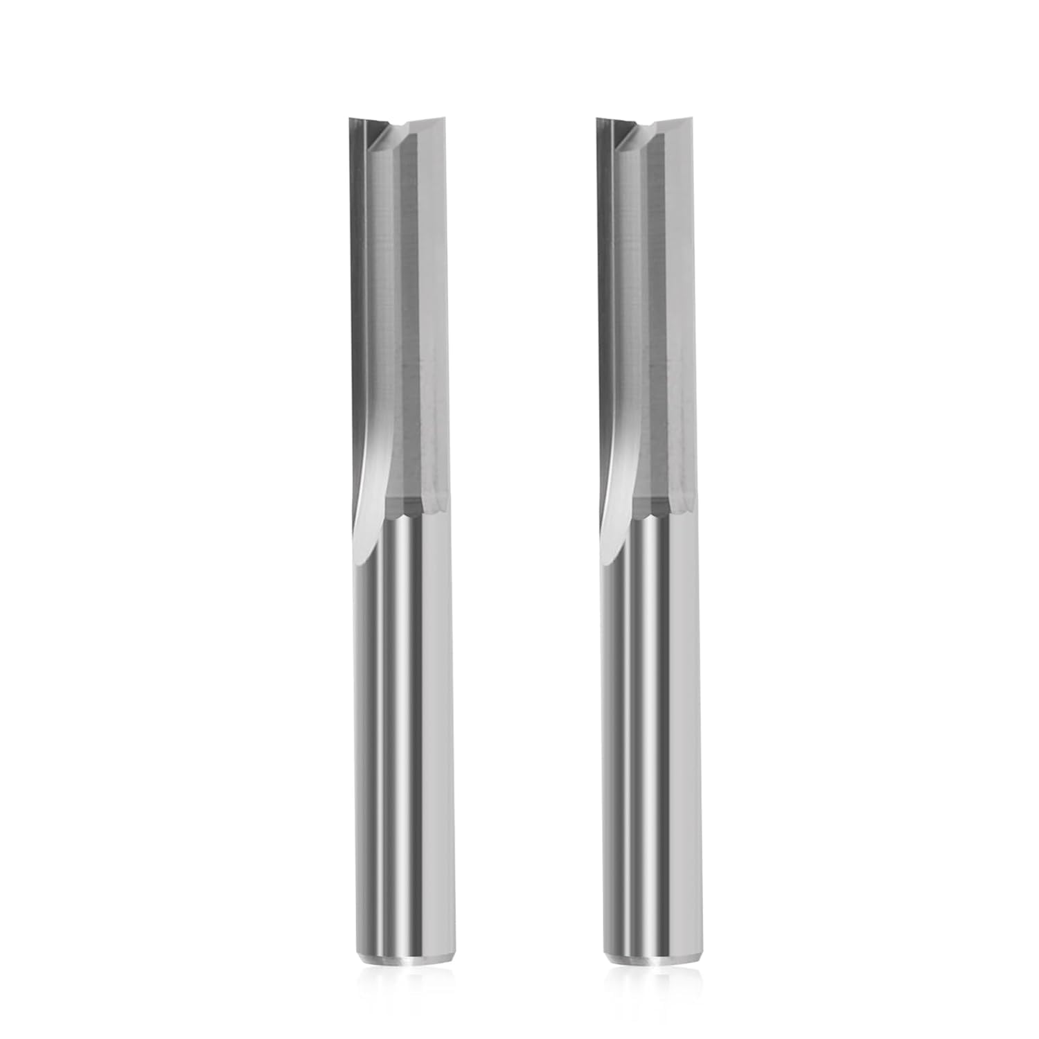 CNC Straight Router Bits 6mm Shank, 2 Flutes Straight End Mill CNC Milling Cutter, Tungsten Steel CNC Bits 22mm CEL/50mm OAL for MDF PVC Acrylic Woodworking(6x22mm, 2PCS)