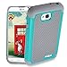 LG Ultimate 2 Case, SOGA [Smart Defender Series] Shockproof Hybrid Grid Armor Case for LG Ultimate 2 L41C / L70 - Grey Mint Blue/Grey