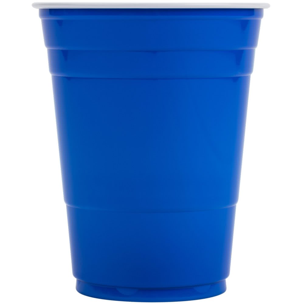 Solo Blue Cup Cold Plastic Party Cups, Round Style, 16 Ounce, 100 Pack