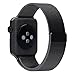 GEOTEL 38mm Milanese Loop Stainless Steel Bracelet Strap Band for Apple Watch Series 1 Series 2 Sport&Edition with Unique Magnet Lock(No Buckle Needed) (38mm-Black)