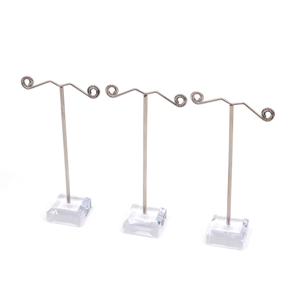 Shiwaki 3 Pcs Set Acrylic Display Stand, Countertop small items Display, T-style Display, Home storage, store merchandise display rack(Transparent)