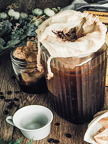 Reusable Cold Brew Coffee Filter bags by P&F(2 Pack) | FULL TASTE | NO HARMFUL CHEMICAL IN YOUR COFFEE ANYMORE | Strainer Socks for Cold Brewed Iced Coffee Maker | Fits 64oz Ball Mason Jar