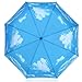 Plemo Automatic Umbrellas, 11.5 Inch Compact Folding Umbrellas Windproof with Anti-Slip Rubberized Grip, for Business and Travels or Wedding Gifts, Blue Sky
