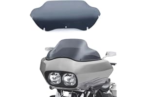 WYNMOTO 9.5" Smoke Wave Windshield Windscreen Compatible for 1998-2013 Harley Touring Road Glide FLTR 1999 2000 2001 2002 2003 2004 2005 2006 2007 2008 2009 2010 2011 2012 2013 (Tint)