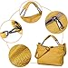 Jack&Chris Splicing Satchel Crossbody Bags for Women Leather Top Handle Handbags, WB503 (Mustard)