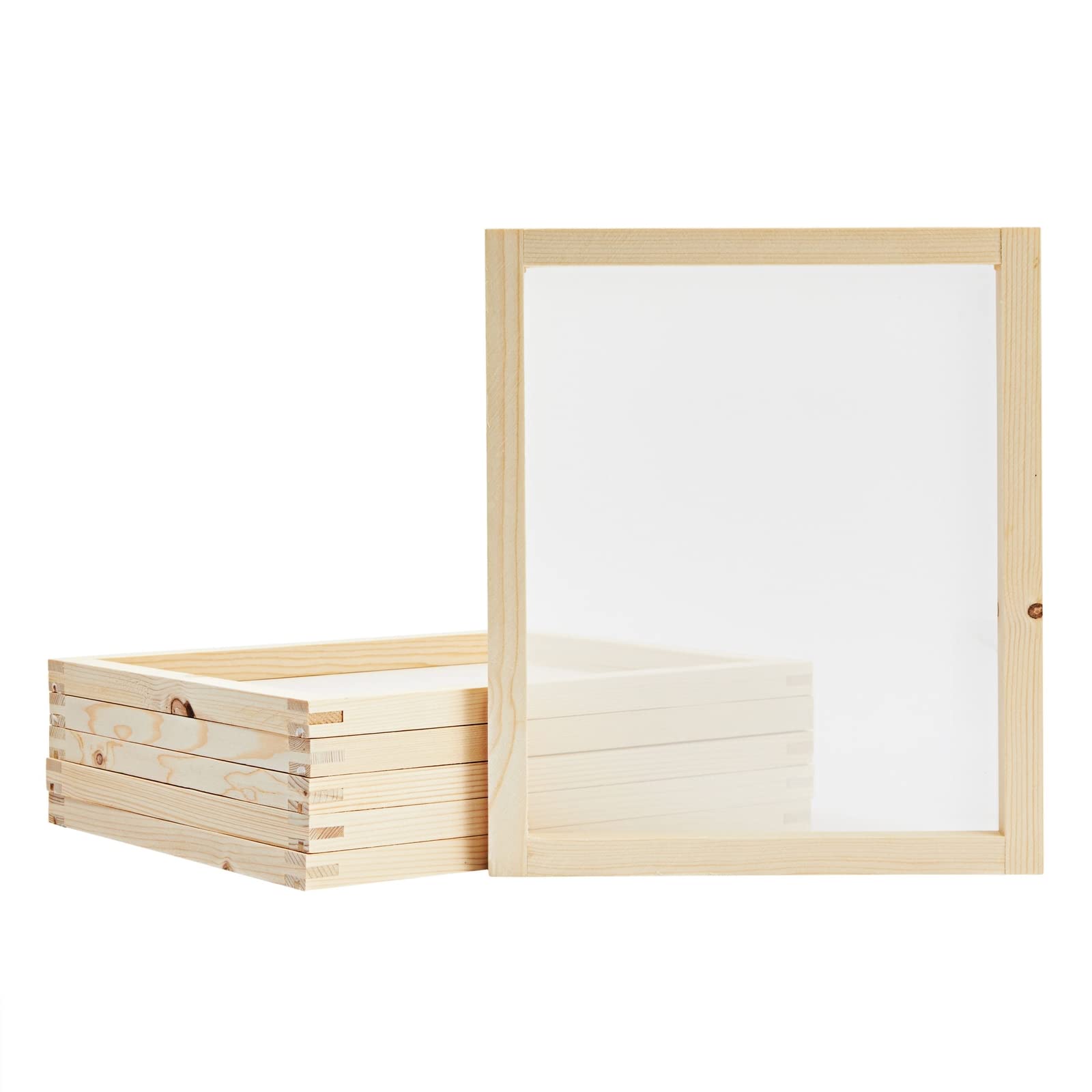 Bright Creations 6 Pack Wood Silk Screen Printing Frame Kit for Beginners and Kids, 10x12 Wood Frame, 110 White Mesh