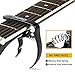Ukulele Capo Guitar Capo for Acoustic and Electric Guitar,Mandolin or Bass,Aluminum Metal Universal acoustic guitar Capo 1.1 oz (2 Pack)-Black and Silver Capo with Free 5 Guitar Picks&Polishing cloth