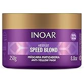 Inoar Absolut Speed Blond Mask with Argan Oil for Blonde, Silver & Gray Hair with Tone Neutralization & Hydration, 6.7 oz