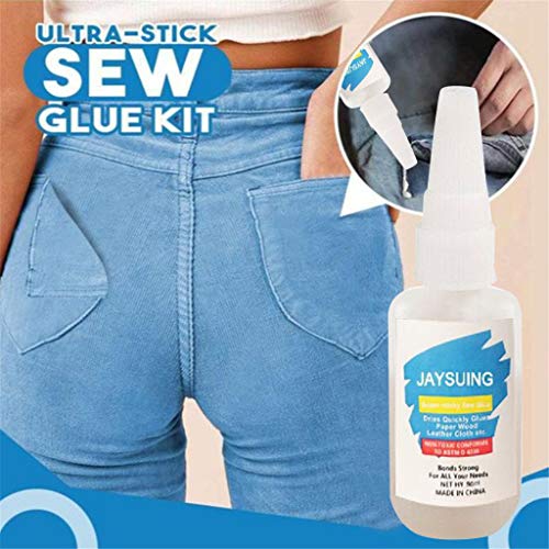 MiMiey Textilkleber Fix, Stoffkleber, Bügelfester Textilkleber Textilkleber, Schnell Trocknend und Hitzebeständig Nähkleber Fast Tack Kein Nähen zum Ausbessern von Kleidung (1)