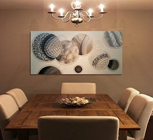 Original abstract painting, silver-gray-pearl Galaxy wall painting on canvas, large modern art with shimmering elements and heavy textures