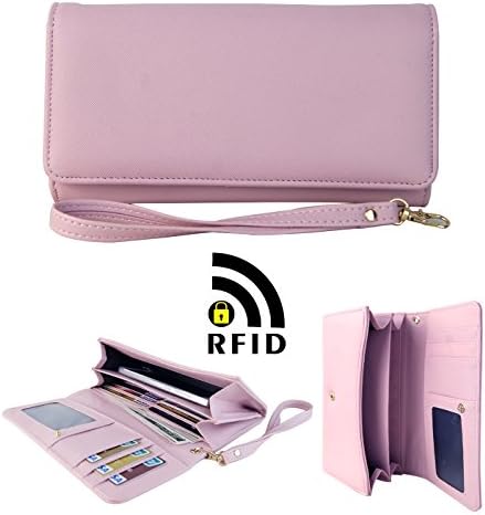 Womens RFID Blocking Wallet Classic Clutch Leather Long Wallet Card Holder Purse Handbag