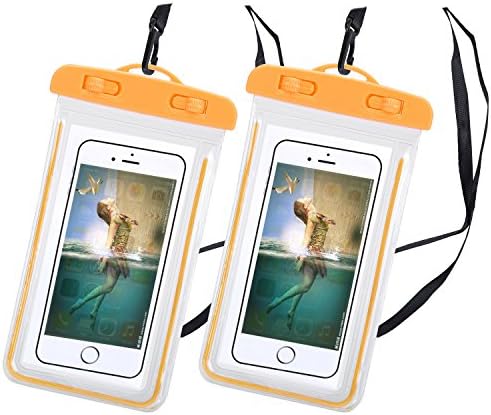 LALETE Waterproof Case with Super Sealability Technology, CellPhone Dry Bag Pouch with Sensitive PVC Touch Screen for Cellphone up to 6.0" diagonal best waterproof bag(Orange)