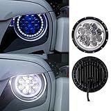 u-Box Jeep Wrangler 7inch Halo LED Headlights w/Blue DRL Angel Eyes for 1997-2018 Jeep TJ JK & Wrangler Unlimited