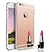 iPhone 6 Plus/6S Plus Mirror case,Spevert Thin Luxury Hybrid Glitter Bling Soft TPU Shiny with Glass Mirror Cover Case for Apple iPhone 6 Plus/6S Plus 5.5 inch (Rose Gold)