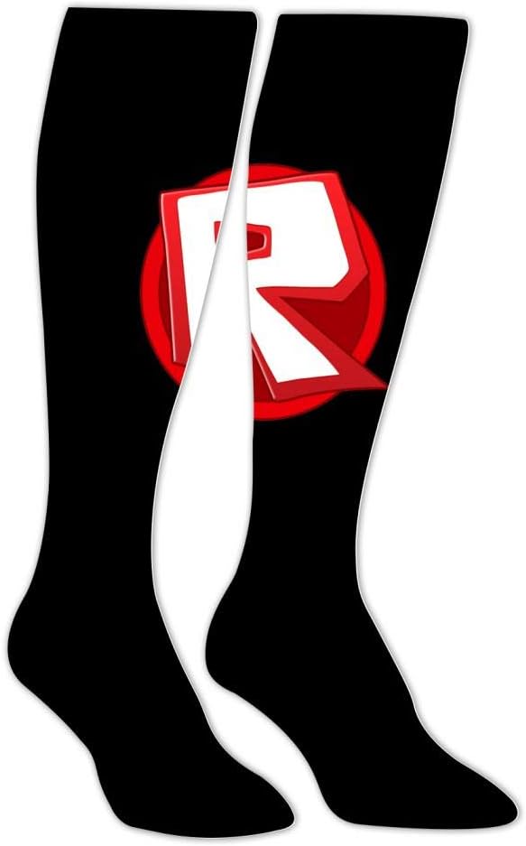 HAHAZI Unisex Travel Knee High Socks Roblox_R_Logo Novelty Long Stockings Womens Mens Sport Football Crew Tube Sock Cosplay Gift 20.5"