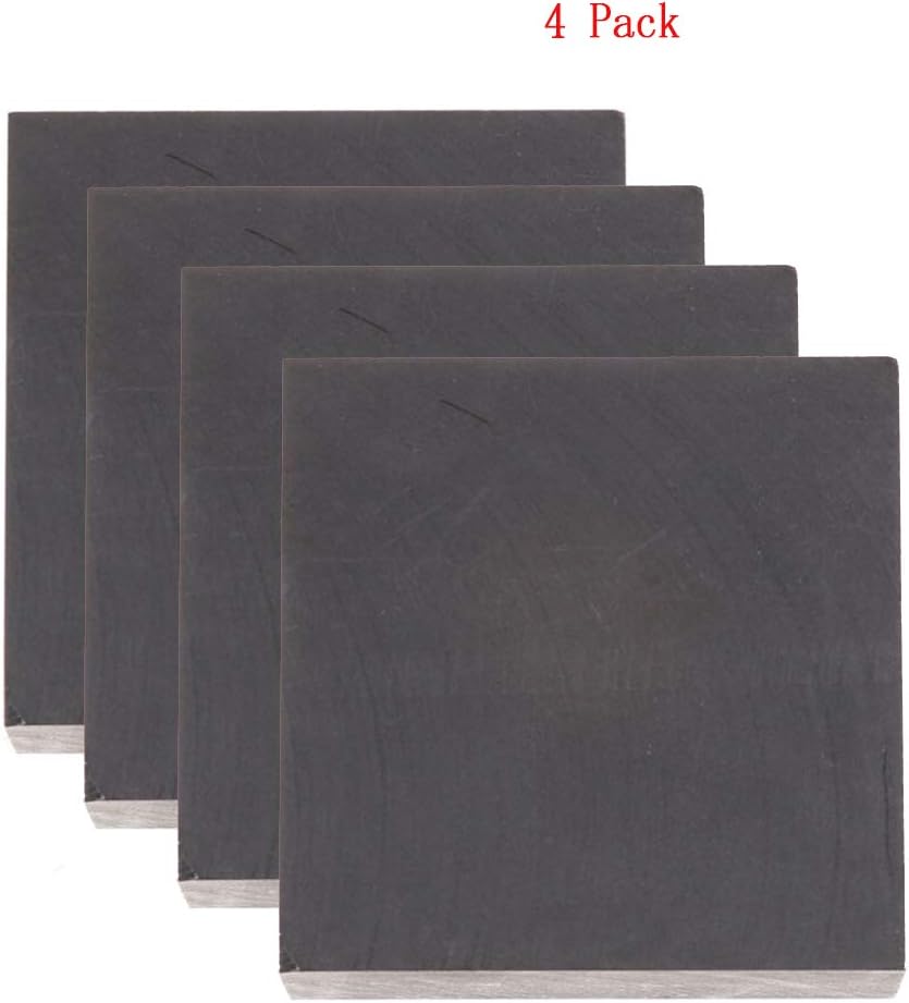 Dumadf Graphite Block High Purity 99.9% Electrode Rectangle Plate Casting Tool 50x50x10mm - 4 Pcs
