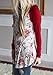 AIMTOPPY Fashion Women Long Sleeve Floral Striped Splicing O-Neck T-Shirt Blouse (XL, Red)