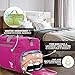 Bago Large Foldable Duffel Bags for Traveling Women & Men - 80L Packable Duffle Bag for Travel with Shoe Compartment - Water Repellant, Heavy Duty, Lightweight Folding & Collapsible (Pink)