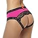 Balakie Women's Sexy Lingerie, Sexy Bare Imitation Leather Underpants (M, Hot pink)