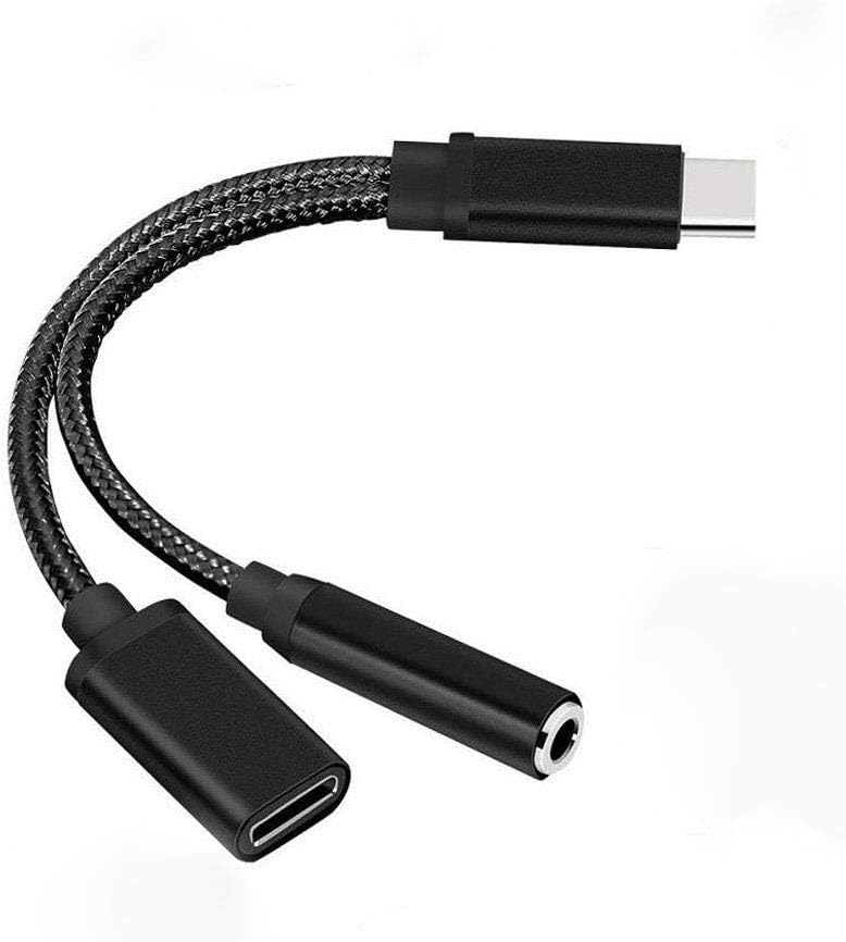 Nylon Braided 2 in 1 USB C Type C to 3.5mm Headphone Audio Aux Jack & Charge Adapter Cable Converter for Letv Le Pro 3…