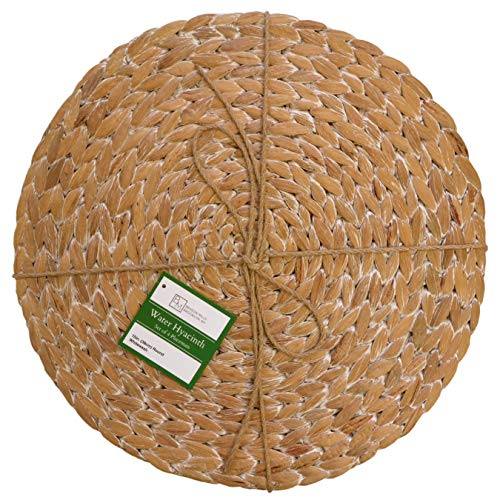 Benson Mills Water Hyacinth Braided Placemat (Whitewash, 15" Round
