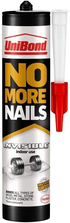 UniBond 1963632 No More Nails Invisible, Heavy-Duty Clear Glue, Strong glue for Wood, Ceramic, Metal & More, Instant Grab Mounting Adhesive, 1 x 285g Cartridge - Image 3