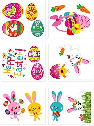 Cloudk Easter Decorations Stickers Bunny Egg Hunt Games Home Party Decal for Door, Window