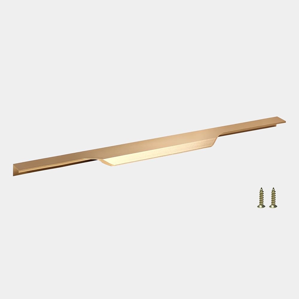 highdecora Gold Profile Pull Handle for Wardrobe, Cabinet, Drawer - Pack of 6
