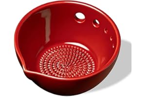 Multi-Hole Easy Garlic Crusher Stem Remover, Compact Easy To Use Handmade Garlic Crusher Kitchen Tool(Red-5 Holes)