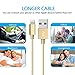 BULESK iPod - Gold Cable 6' Nylon Braided Lightning to USB Charger Cord for iPhone 7 Plus/6S/6/Se/5S/5C/5, iPad 2/3/4/Mini Air Pro/iPod - Gold - 3 Piece