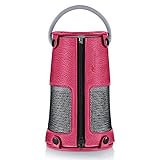 rooCASE Protective Case for Bose Revolve+ - Premium Vegan Leather Cover Sleeve Skin for Bose SoundLink Revolve Plus, Magenta (NOT Compatible with Revolve)