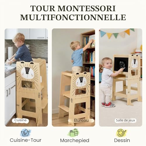 Labebe Large Children's Observation Tower, Montessori Tower 1-3 Years, 3 in 1 Observation Tower