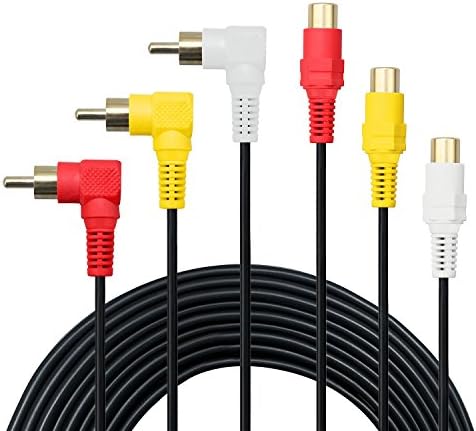3RCA Male to 3RCA Female Audio and Video Compsite Extension Cable 15ft, LiBangTai-for VCR, DVD player, TV, Camcorders, projector, Audio Video receiver and set-top cable boxes ¡­