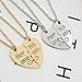 Tinksky 50cm Her One His Only Necklace Valentine Relationship Necklace for Lovers Couple Valentine's Day Gift (Gold)