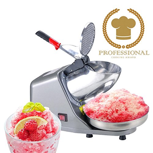 Koval Inc. Heavy Duty, Stainless Steel Ice Shaver, Snow Cone Machine, Electric Shaved Ice Machine (143 lbs/hr 200W Ice Shaver)