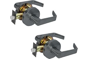 SUMBIN Grade 2 Commercial Heavy Duty Passage Door Lever Lockset, ADA, Matt Black Finish (2 Sets Key Alike)