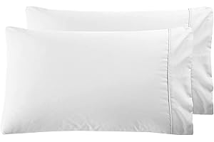 Home Beyond & HB design - 2-Pack Premium Pillowcase Set (Queen Size, 20x30-Inch, White) - Super Soft Microfiber Bed Pillow Co
