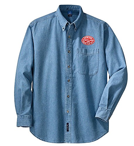 SP&S Logo Long Sleeve Embroidered Denim Adult M [den59LS]