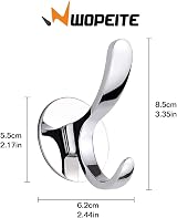 Wopeite Stainless Steel Adhesive Hooks Heavy Duty Coat Towel Holder No Drill view 5