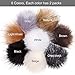 Tatuo 16 Pieces Faux Fur Pom Ball DIY for Hats Shoes Scarves Bag Pompoms Keychain Charms Knitting Hat Accessories(Black, Gray, Brown, White, Natural)