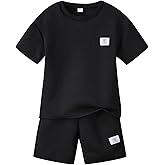 Cakaner Tween Boys Clothes Summer Short Sleeve Top & Shorts Set 2-Piece Casual Outfit Size 6-12 Years