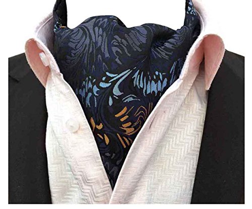 MOHSLEE Men's Floral Paisley 100% Silk Cravat Self Jacquard Woven Ascot Neckties