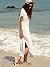 Milumia Women's Bohemian Floral Embroidery Split Maxi Dress Cover Ups